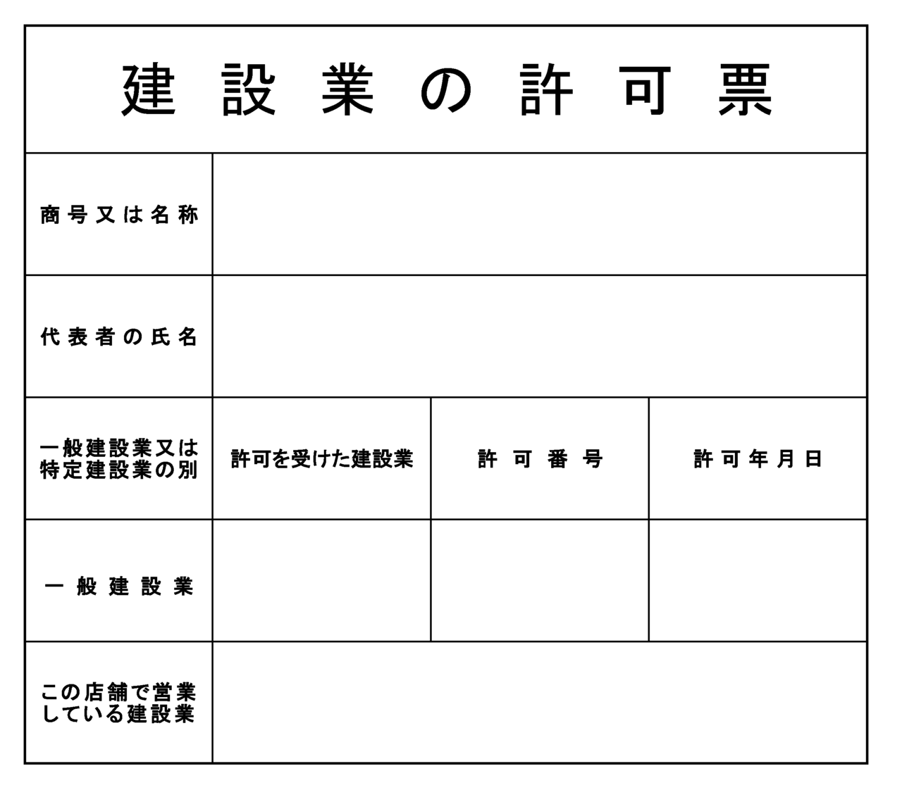 営業所に掲げる標識